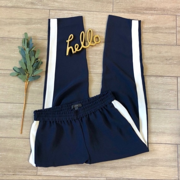 J. Crew Pants - J. Crew Reese Stripe Pants Tuxedo Ankle Navy